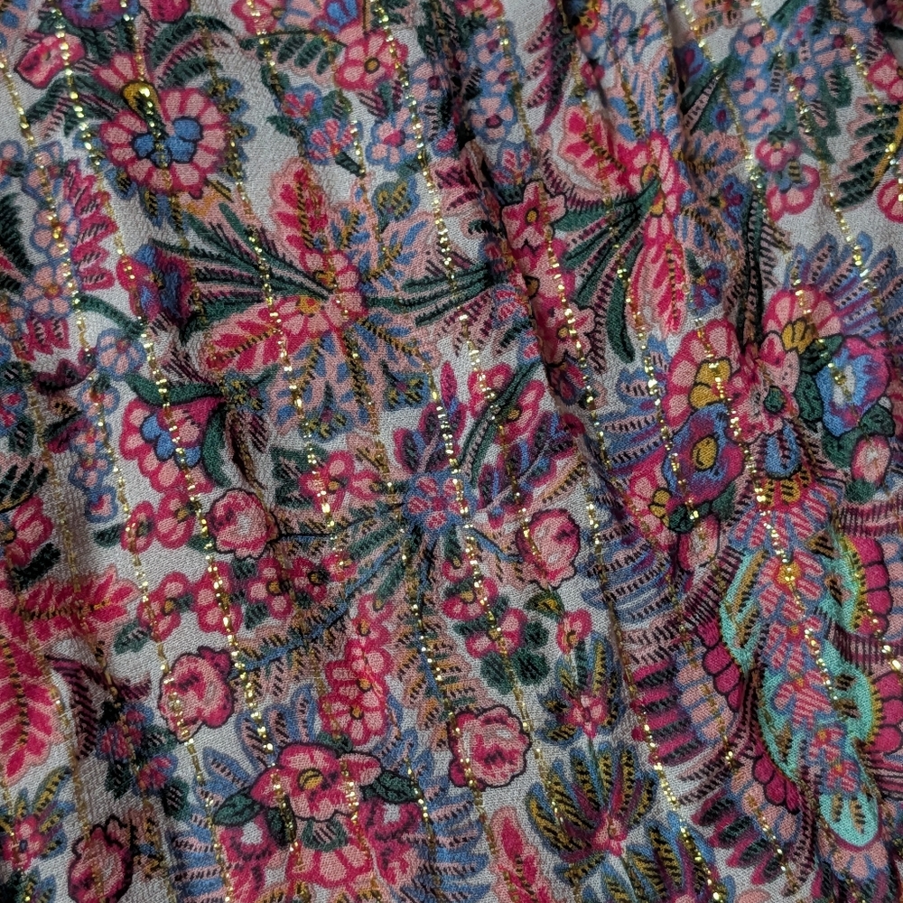 Natural Life Pink Paisley Metallic Sleeveless Dress - Picture 5 of 13